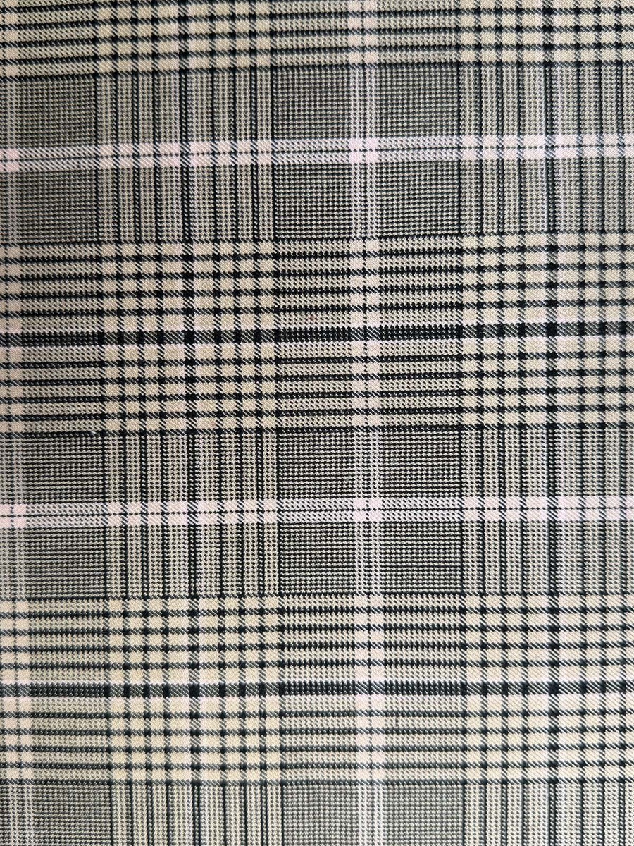 JY23070530 TR Plaid 4-Way Stretch Fabric - 63%Polyester33%Rayon4%Sp 290GSM