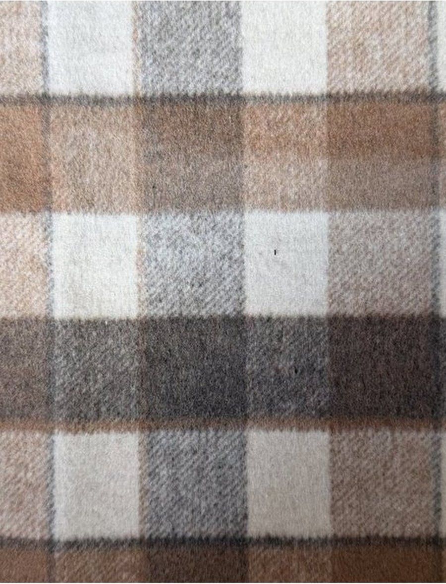 JY24031036 Plaid Double Face Brushed Wool - 10%Wool90%Polyester 850G/M