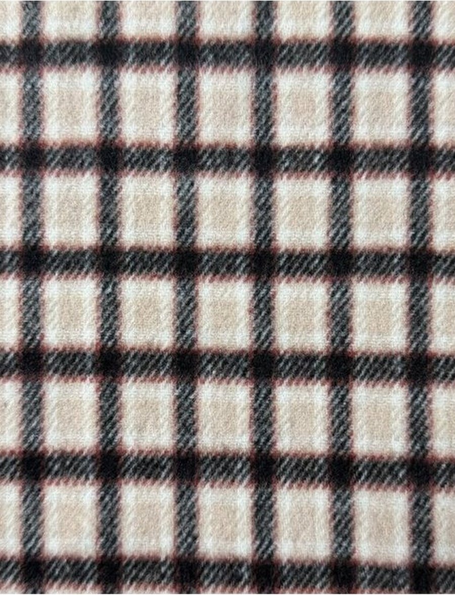 JY25080562 Plaid/Solid Double Face Wool - 10%Wool90%Others 680G/M
